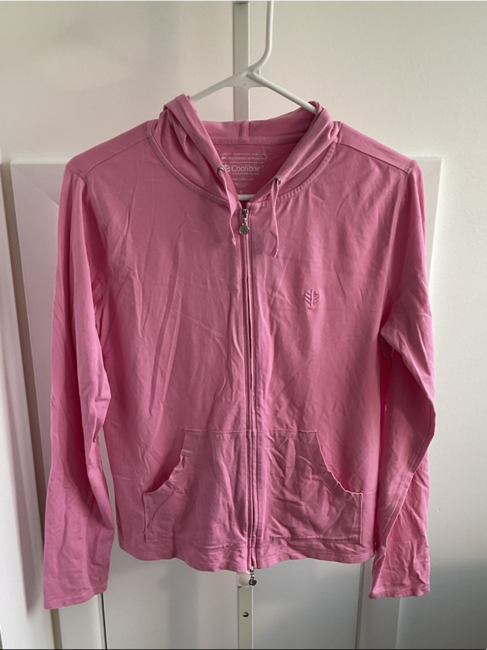 Coolibar Pink Zip-Up Hooded Jacket Size Small